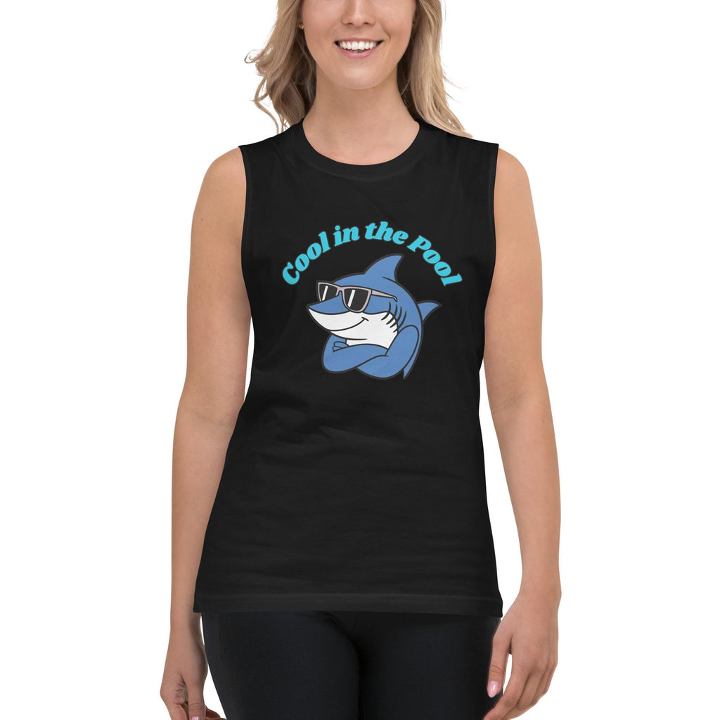 Funny Pool Shark Muscle Shirt: Swimmer Gift Tank Top