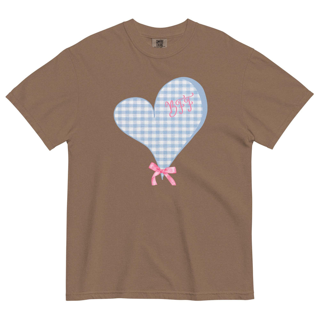 BFF Comfort Colors shirt, Personalized Best Friends Shirts, Comfort Colors personalized BFF shirt, BFF pink bow tee custom friends t-shirts