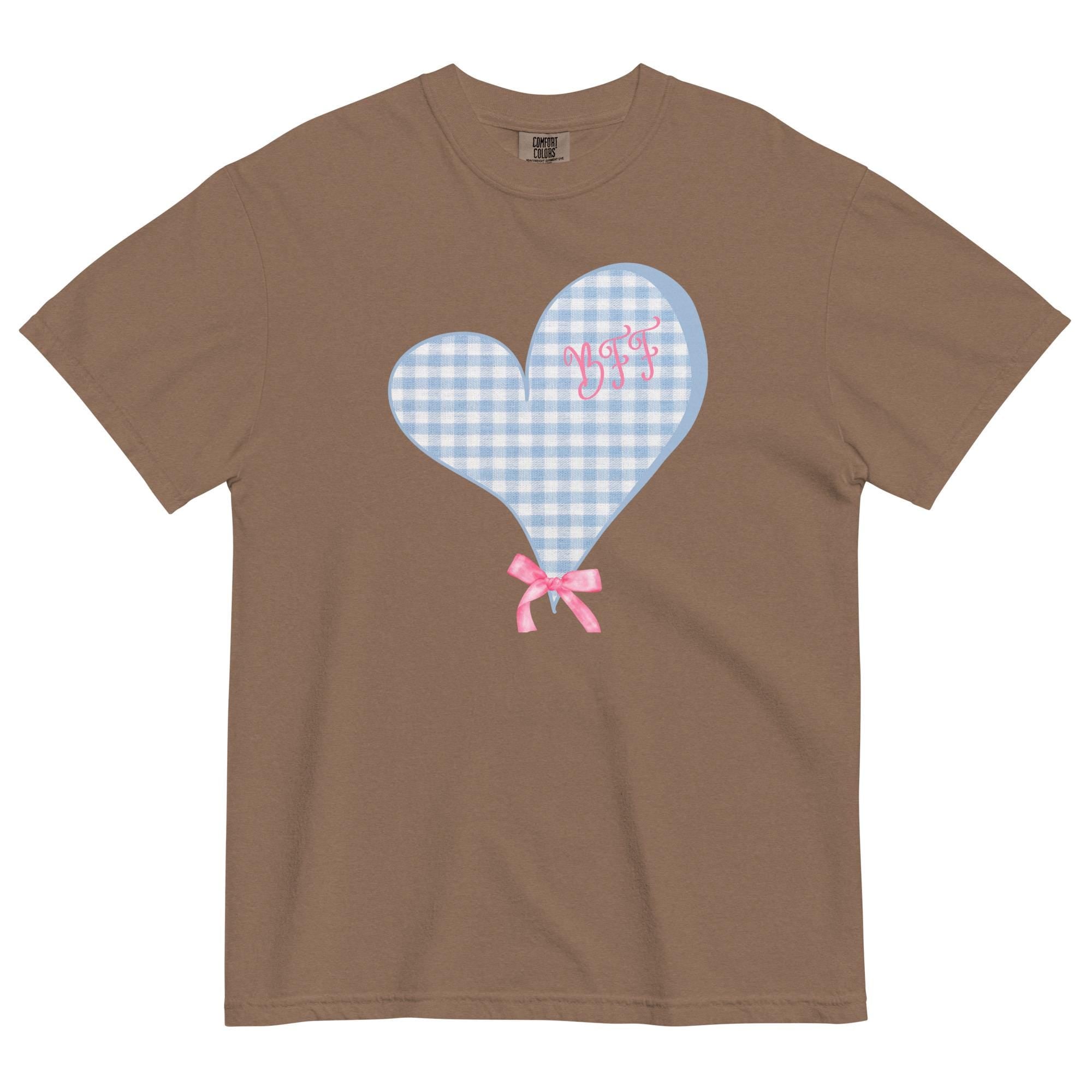 BFF Comfort Colors shirt, Personalized Best Friends Shirts, Comfort Colors personalized BFF shirt, BFF pink bow tee custom friends t-shirts