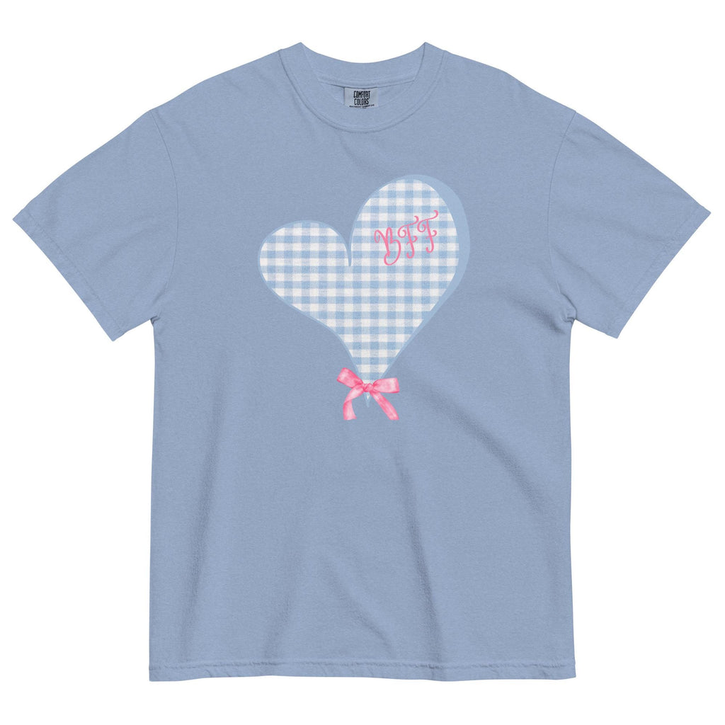 BFF Comfort Colors shirt, Personalized Best Friends Shirts, Comfort Colors personalized BFF shirt, BFF pink bow tee custom friends t-shirts