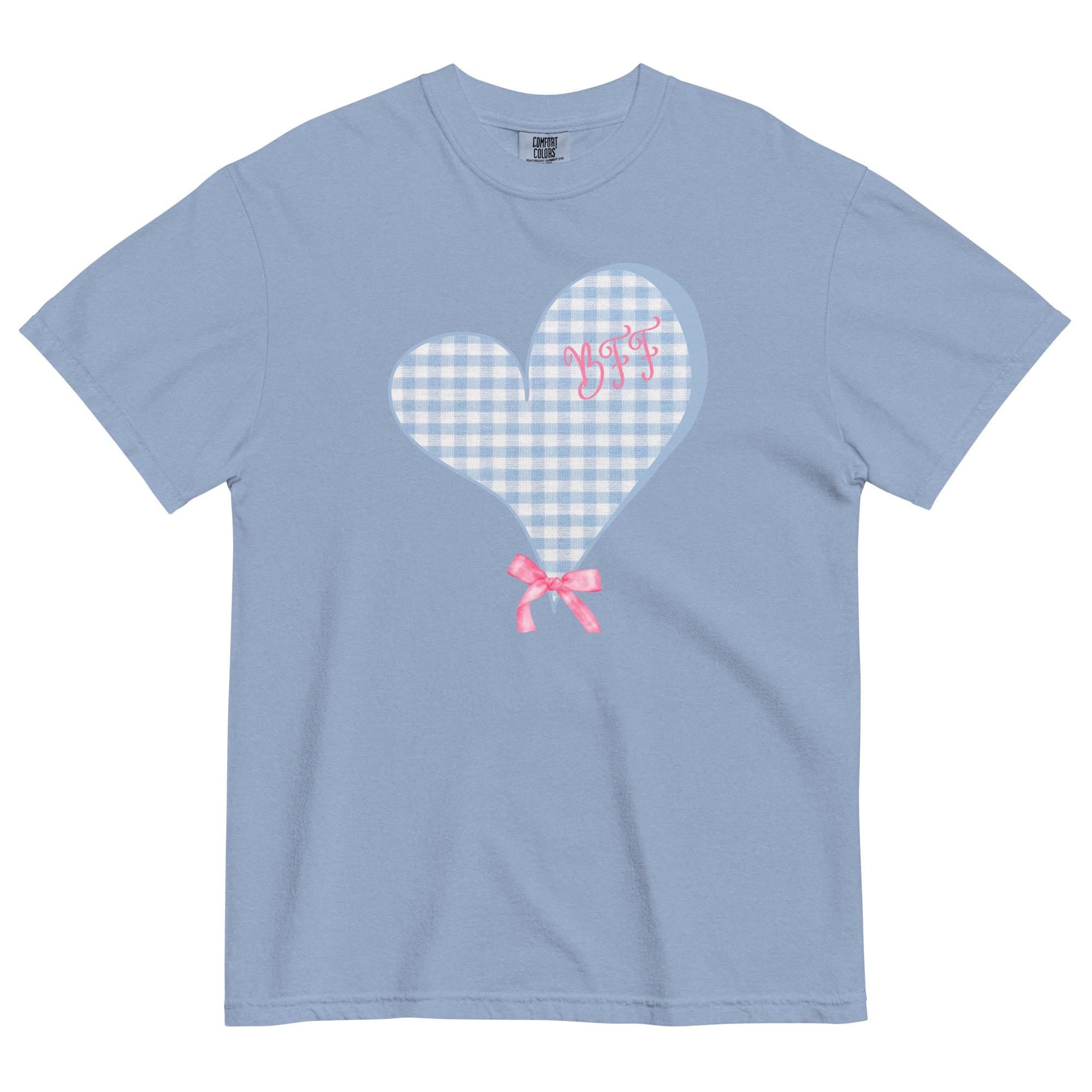 BFF Comfort Colors shirt, Personalized Best Friends Shirts, Comfort Colors personalized BFF shirt, BFF pink bow tee custom friends t-shirts