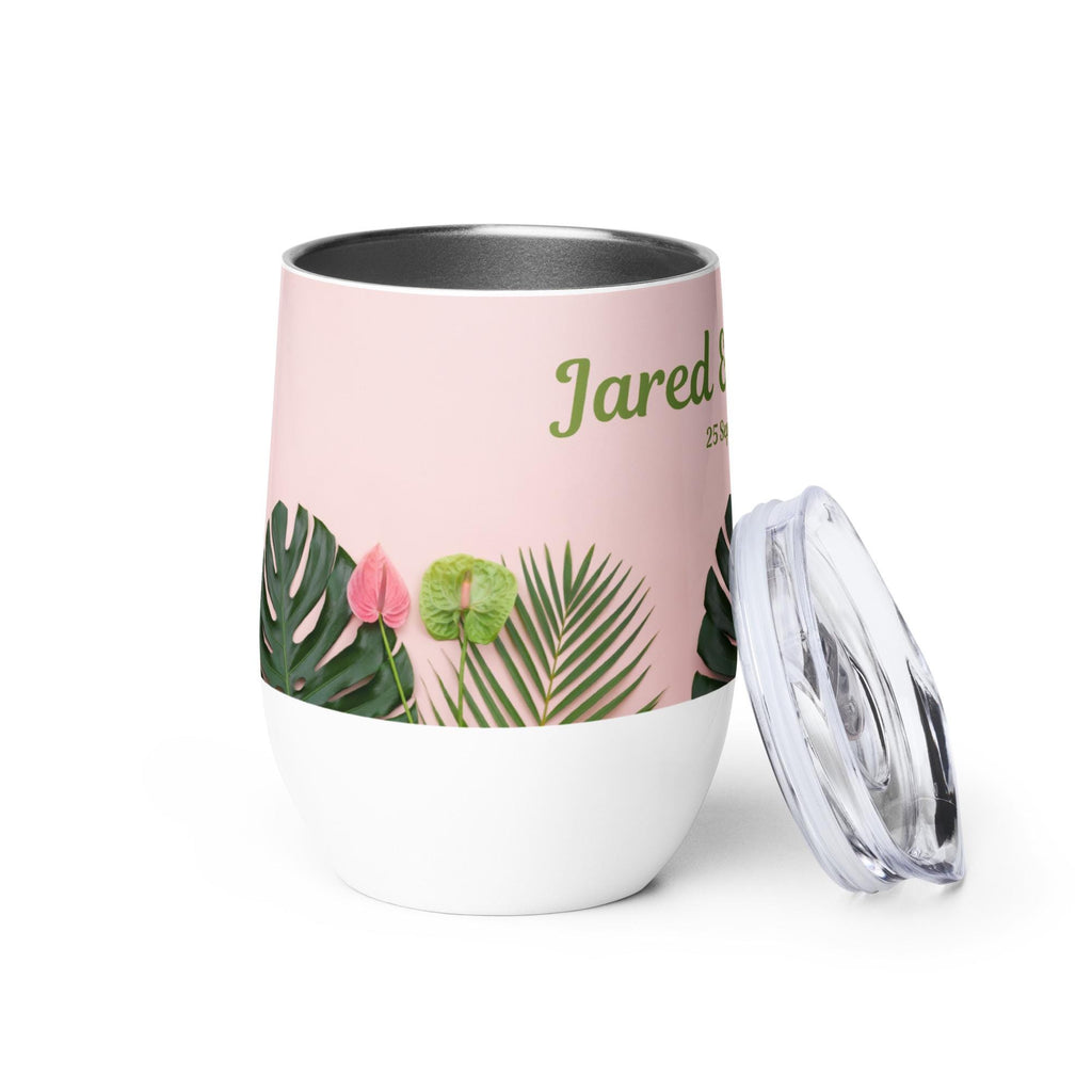 Personalized Tropical Wine Tumbler, Hawaiian Wedding Gift bridal shower Hawaii lover gift