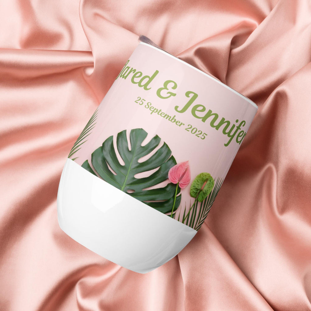 Personalized Tropical Wine Tumbler, Hawaiian Wedding Gift bridal shower Hawaii lover gift