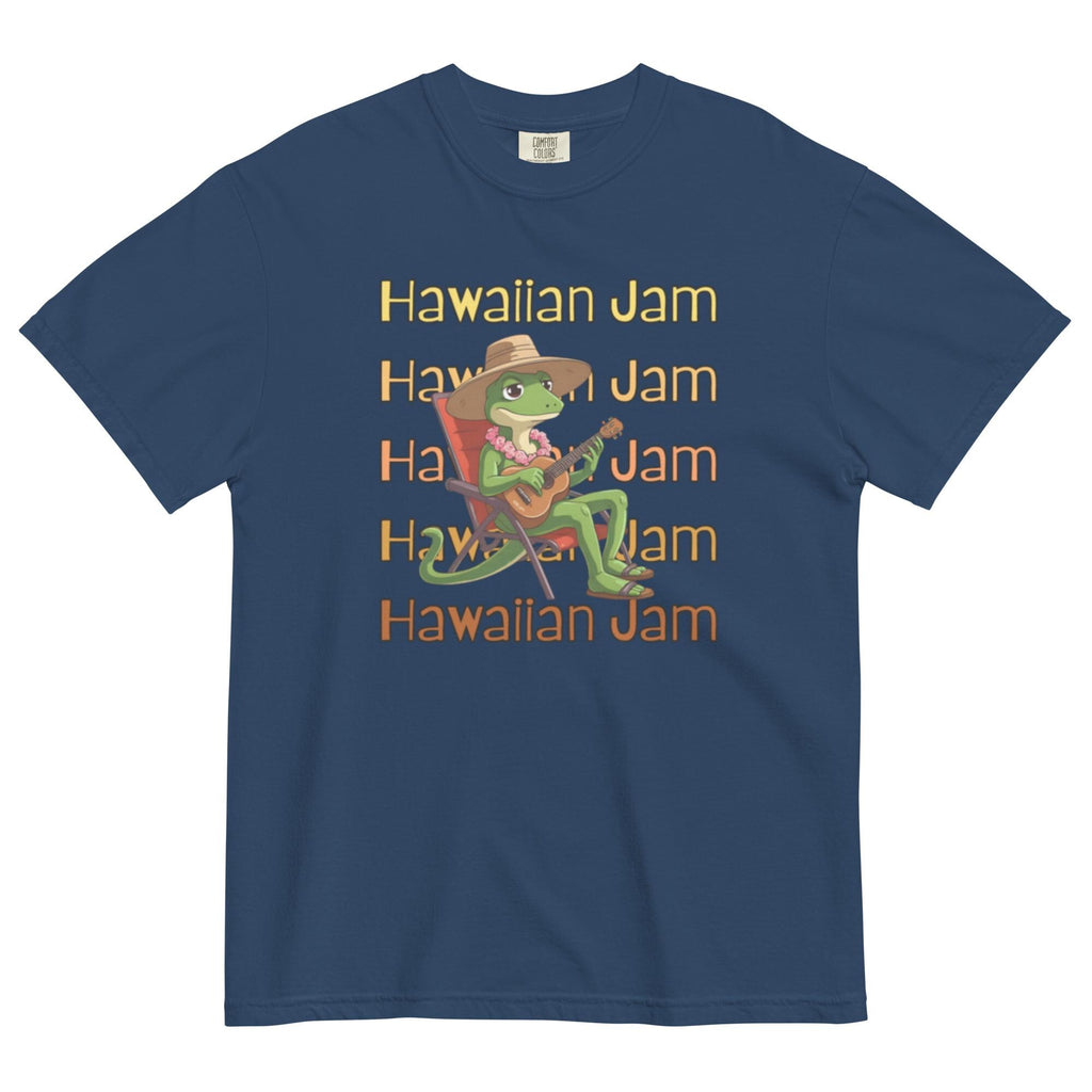 Comfort Colors Hawaii Gecko T-Shirt Hawaiian Jam Ukulele Gecko Graphic Tee