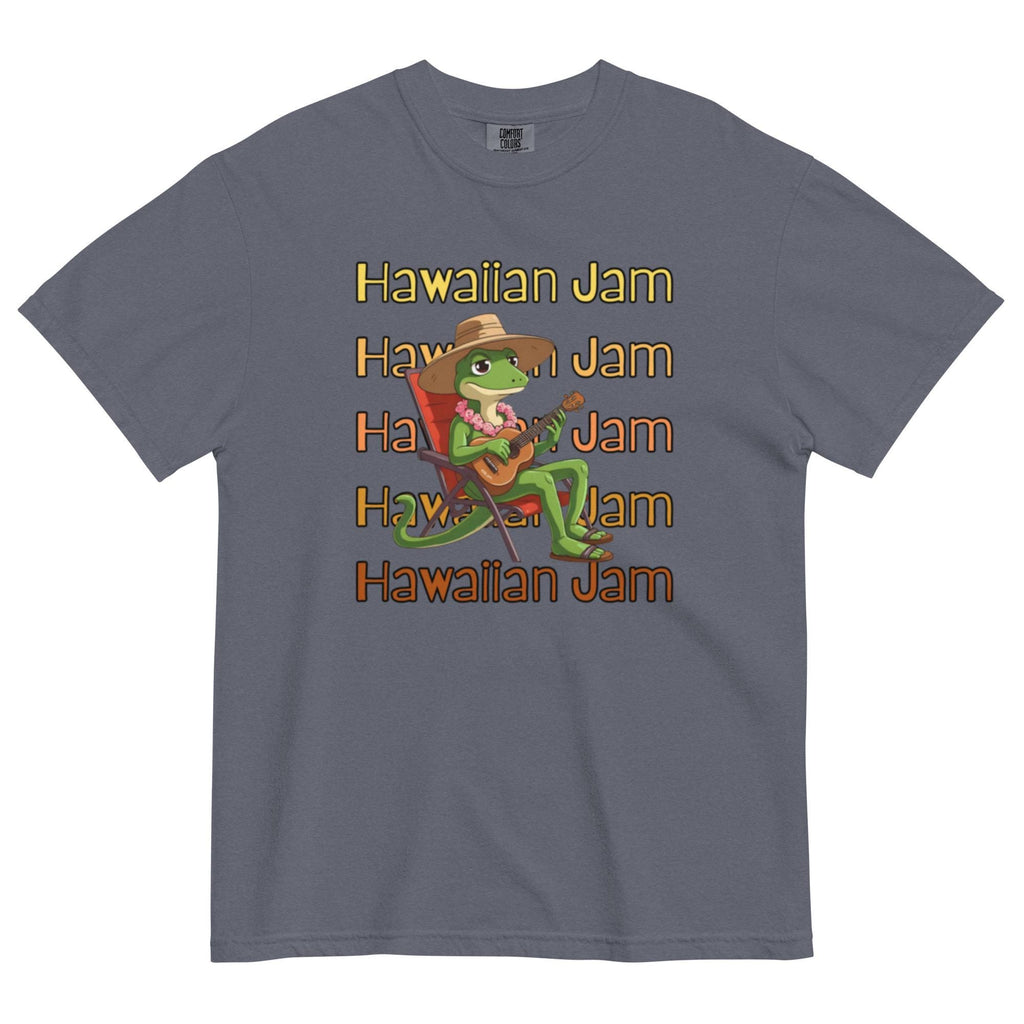 Comfort Colors Hawaii Gecko T-Shirt Hawaiian Jam Ukulele Gecko Graphic Tee