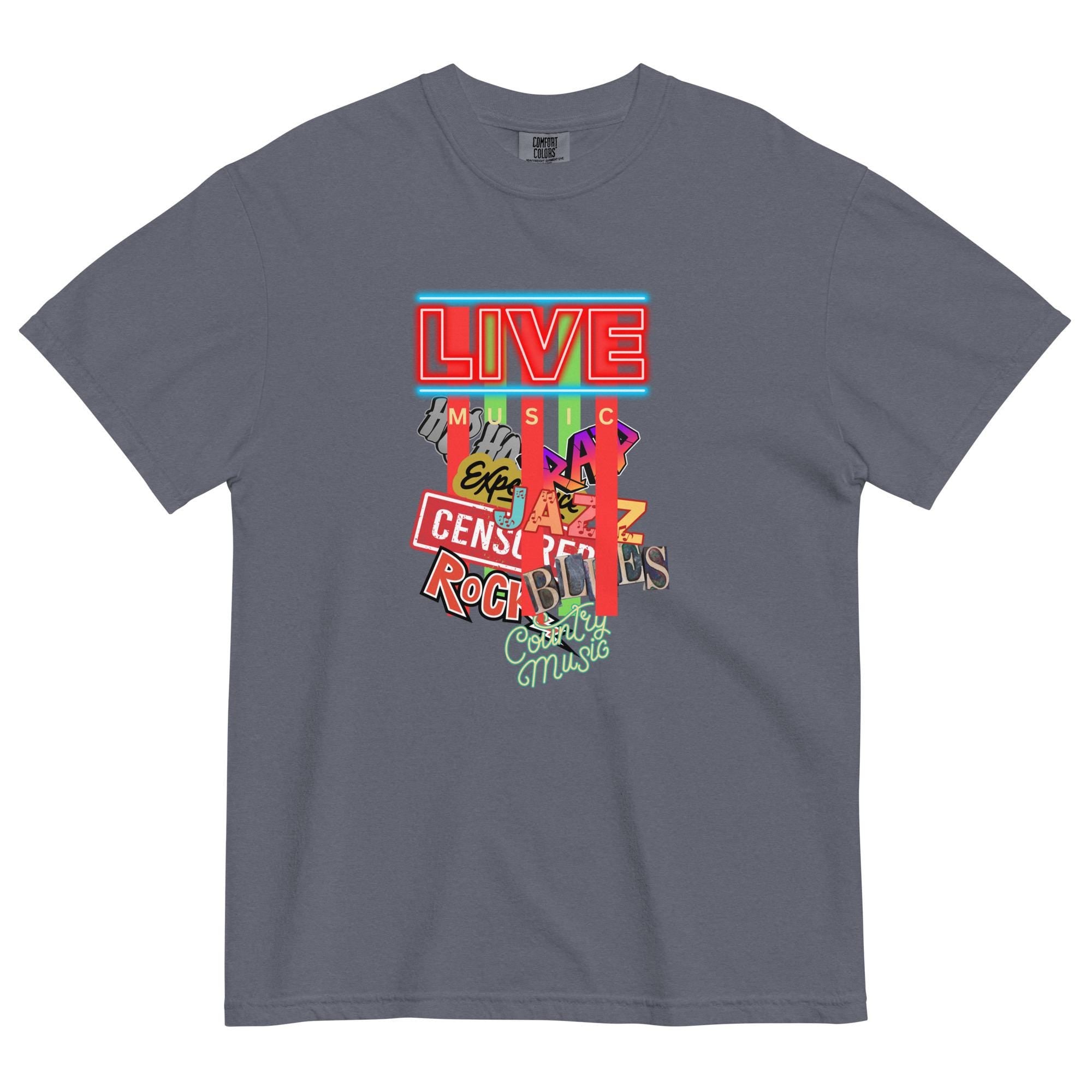 Comfort Colors Live Music T-Shirt: Unisex Heavyweight Cotton Tee