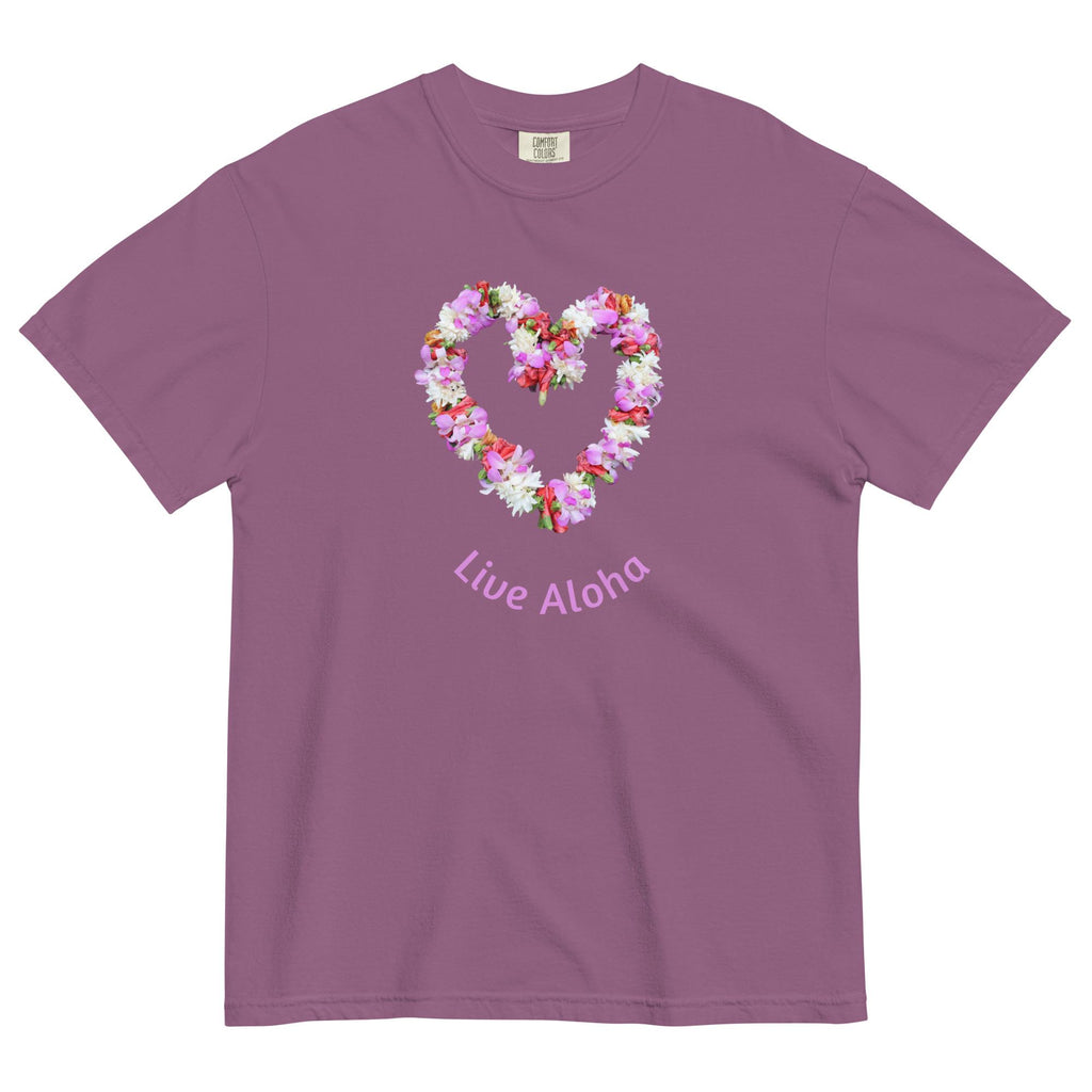 Comfort Colors Aloha Shirt, Live Aloha t-shirt, Flower lei Comfort Colors t-shirt Hawaiian lei t-shirt Unisex