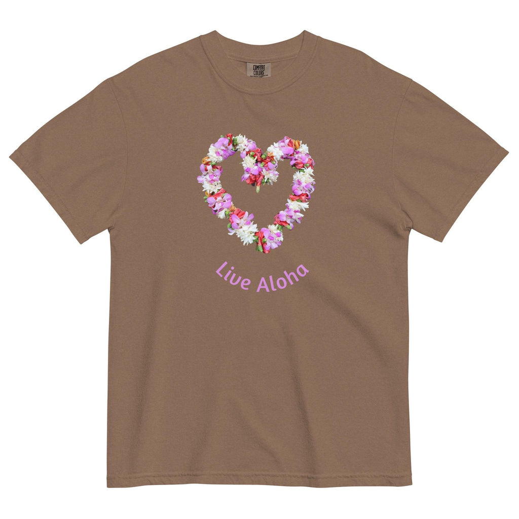 Comfort Colors Aloha Shirt, Live Aloha t-shirt, Flower lei Comfort Colors t-shirt Hawaiian lei t-shirt Unisex