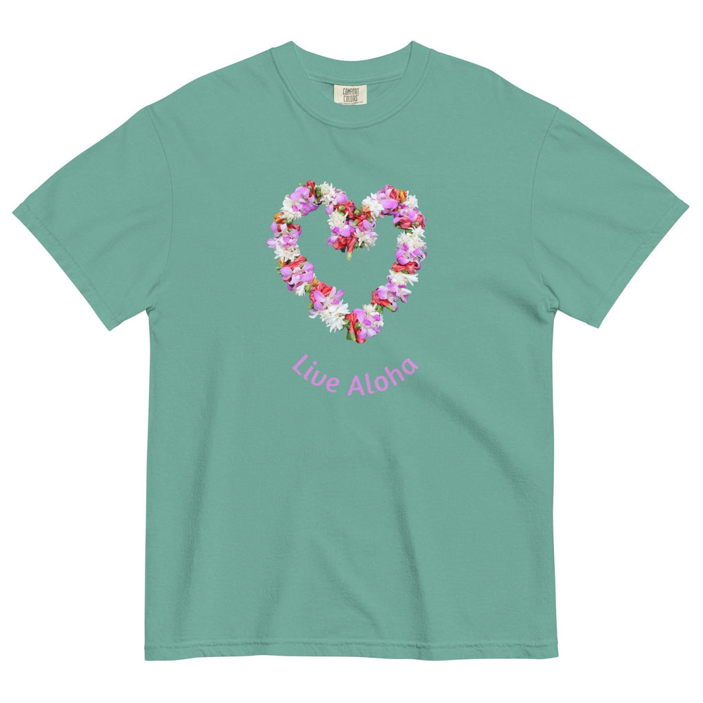 Comfort Colors Aloha Shirt, Live Aloha t-shirt, Flower lei Comfort Colors t-shirt Hawaiian lei t-shirt Unisex