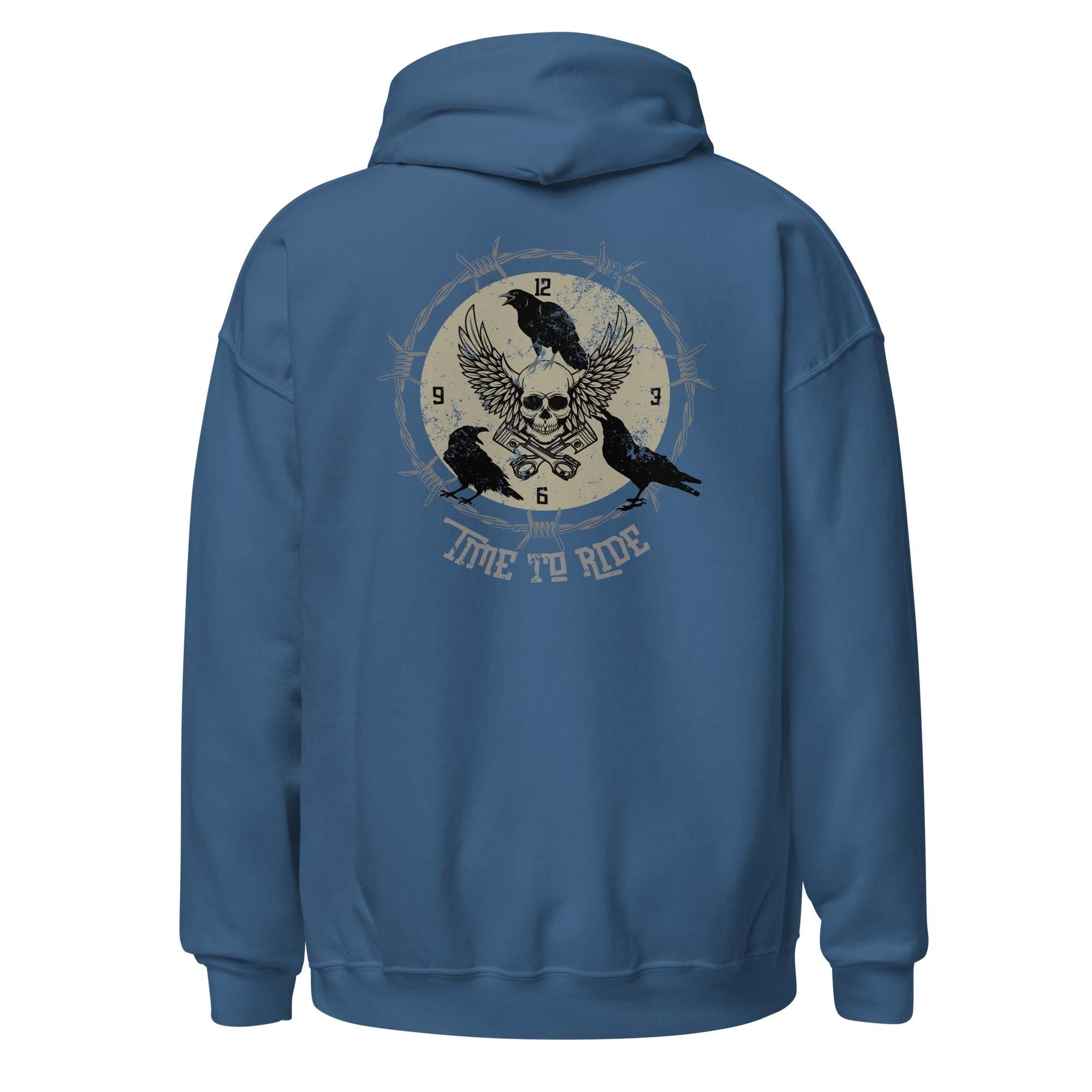 Motorcycle Hoodie: Raven Skull Graphic hoodie biker Gift