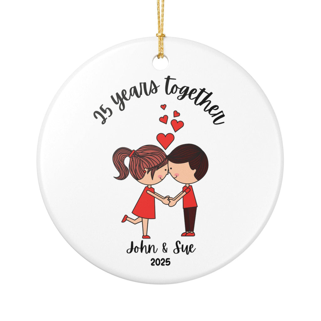 Personalized couple ornament 25 years together gift ornament couple custom Christmas ornament Ceramic gift for parents
