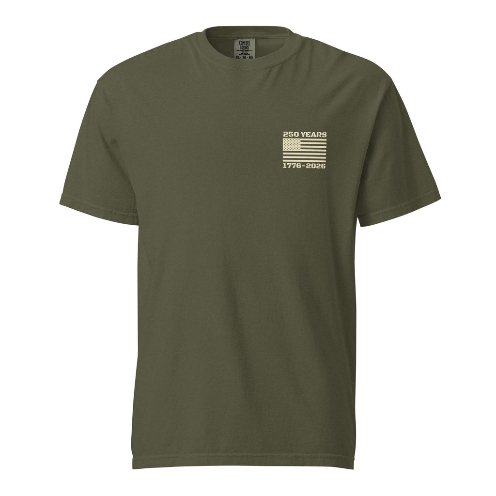 USA 250 Years T-Shirt: Comfort Colors, American Flag Design