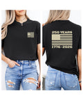 USA 250 Years T-Shirt: Comfort Colors, American Flag Design