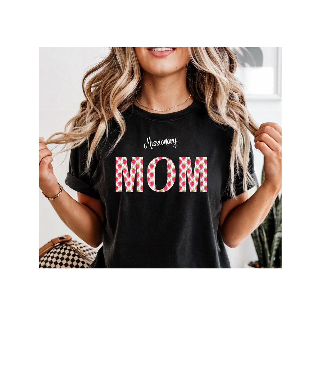 LDS shirts Missionary Mom, Missionary Mama, Missionary Nana Strawberry letters gift for LDS mother Unisex t-shirt