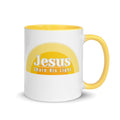Jesus Coffee Mug yellow Share His Light mug Christian mug gift LDS mug gift Mug with Color Inside
