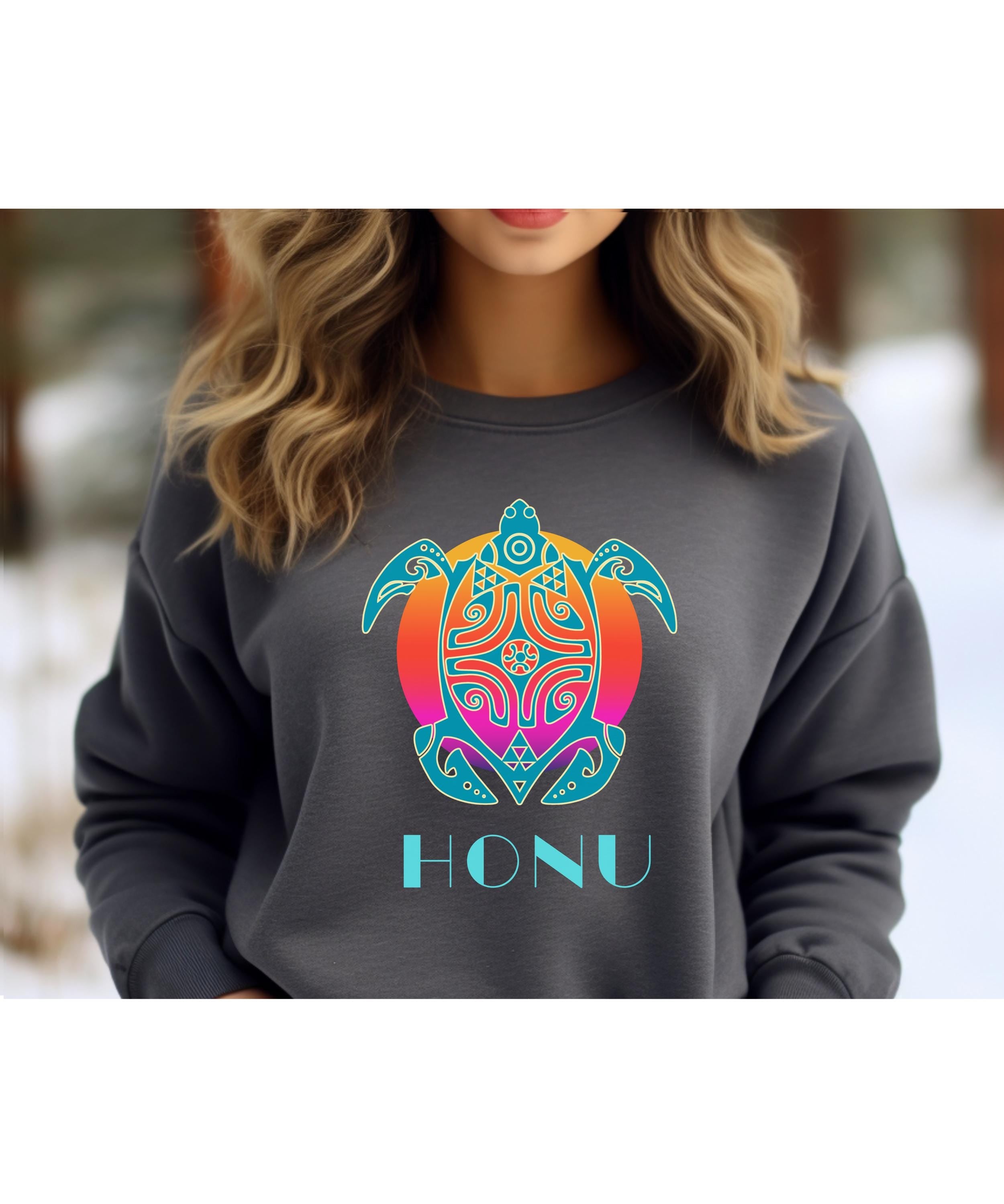 Sea Turtle Honu Sweatshirt: Hawaiian Unisex pullover