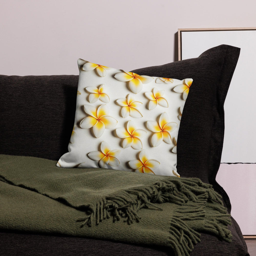 Plumeria Pillow Cover: Tropical Flower Hawaii Gift