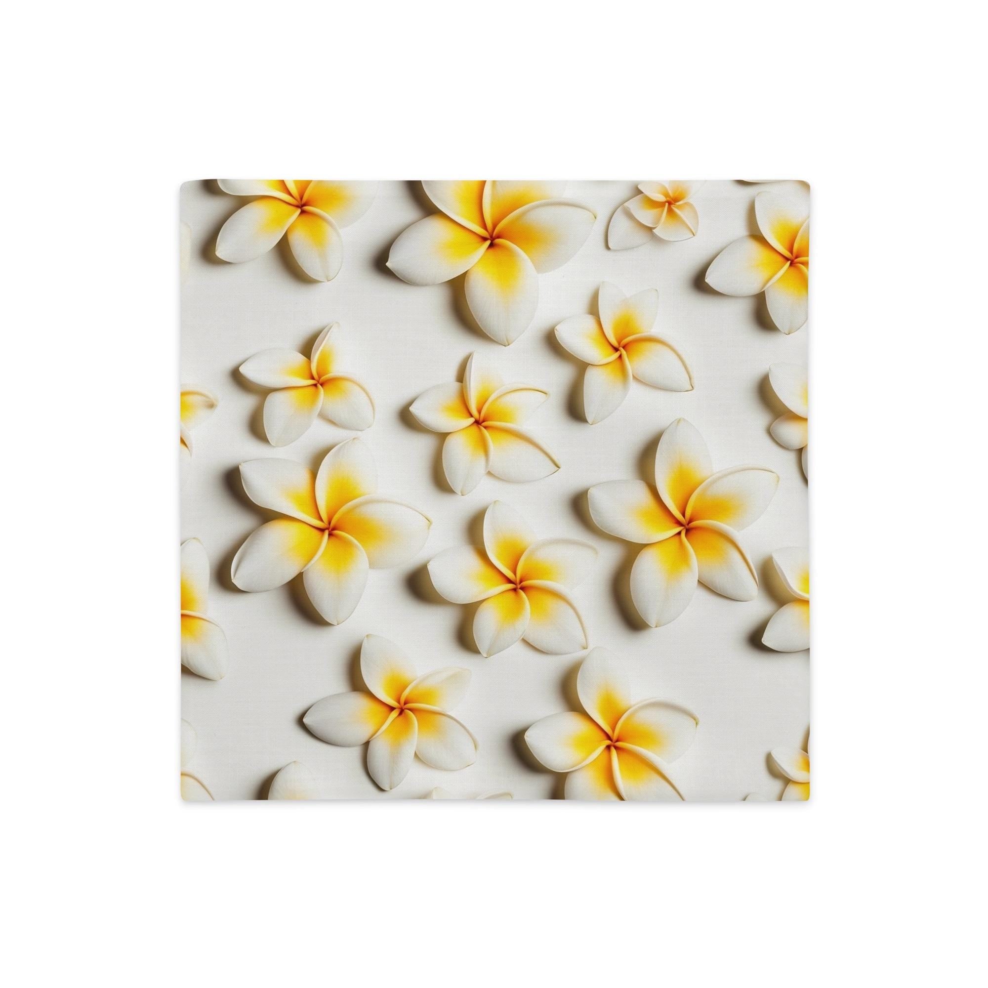 Plumeria Pillow Cover: Tropical Flower Hawaii Gift
