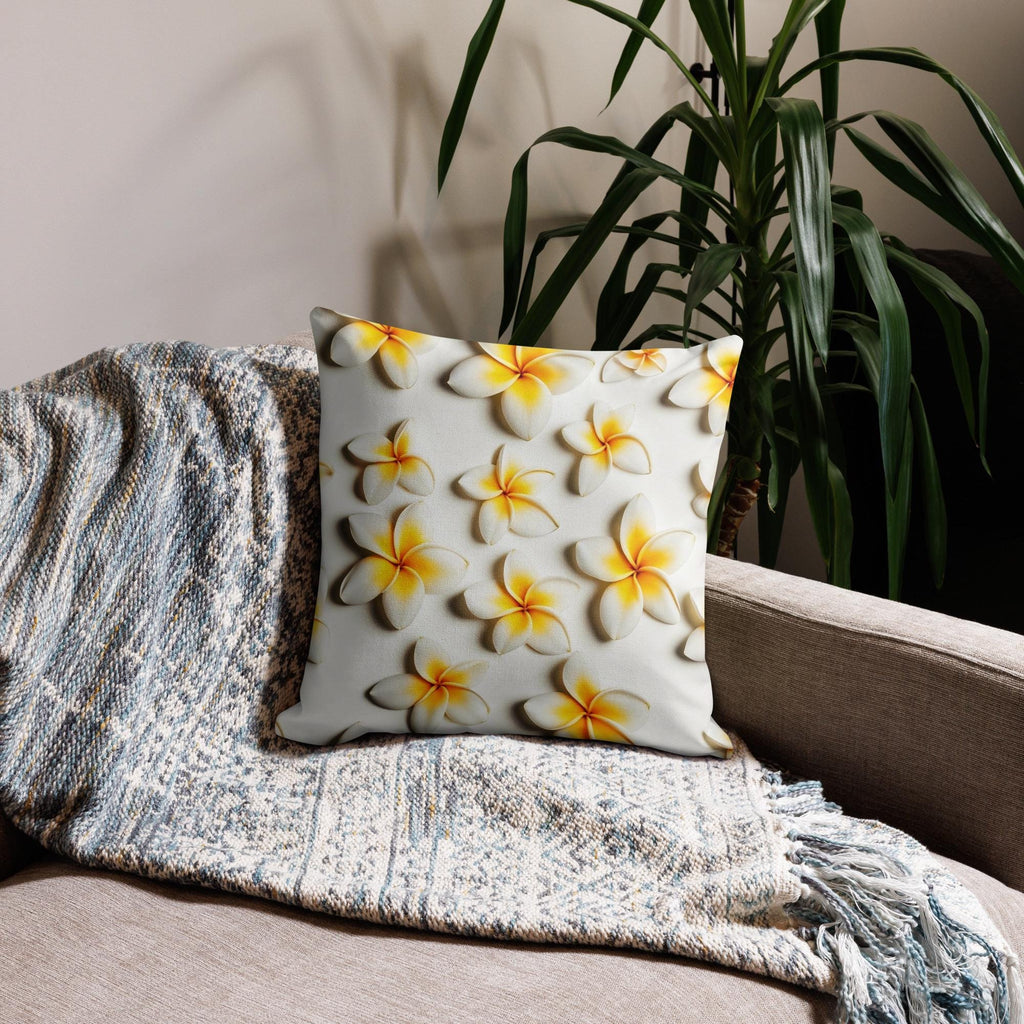 Plumeria Pillow Cover: Tropical Flower Hawaii Gift