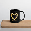 Plumeria Coffee Mug: Hawaiian Floral Gift, black mug plumerias
