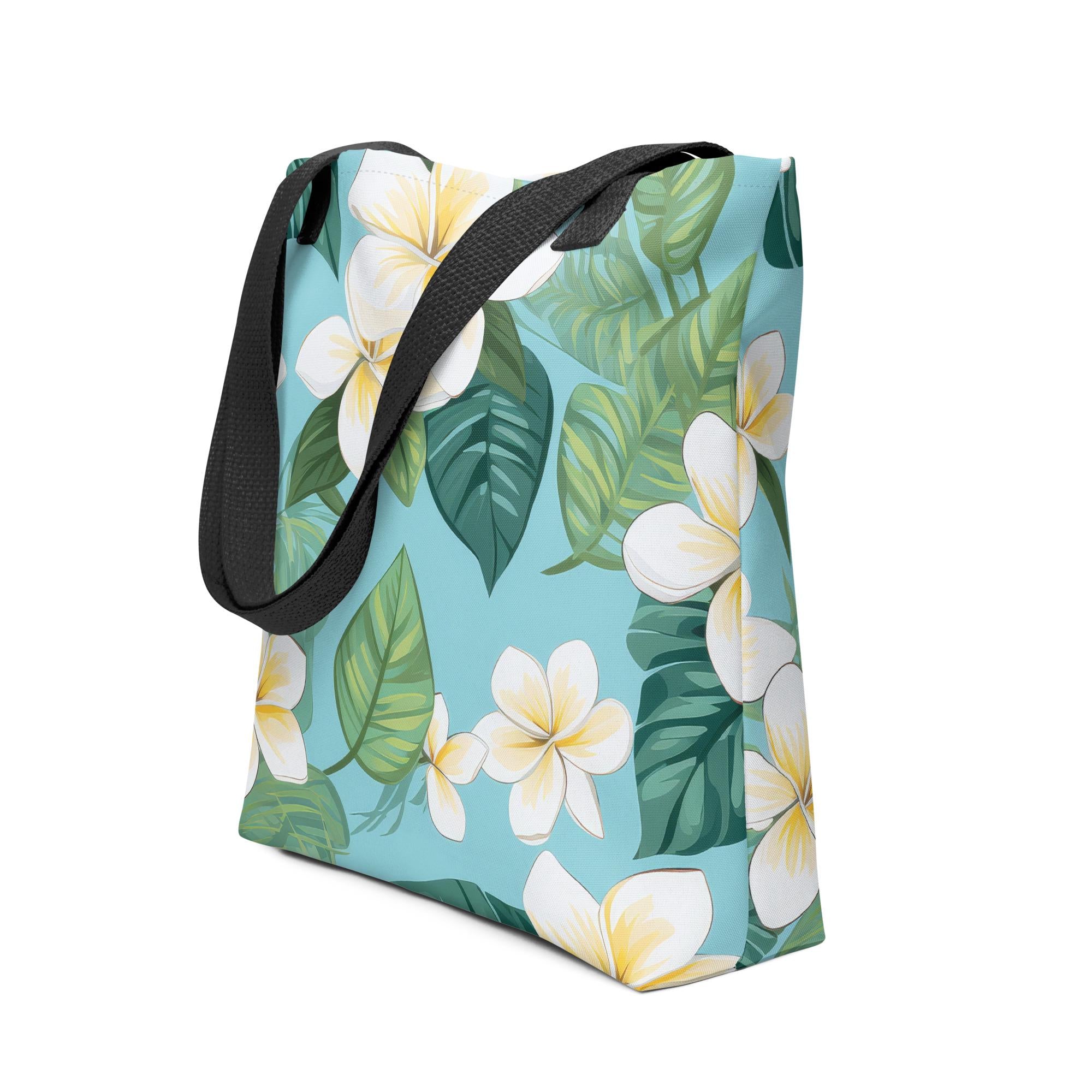 Plumeria Bags Tropical Hawaii Floral Print Travel Tote