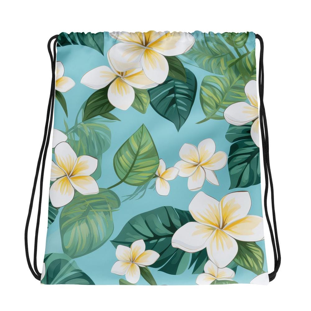Plumeria Bag: Hawaii Tropical Floral Backpack plumeria gym bag