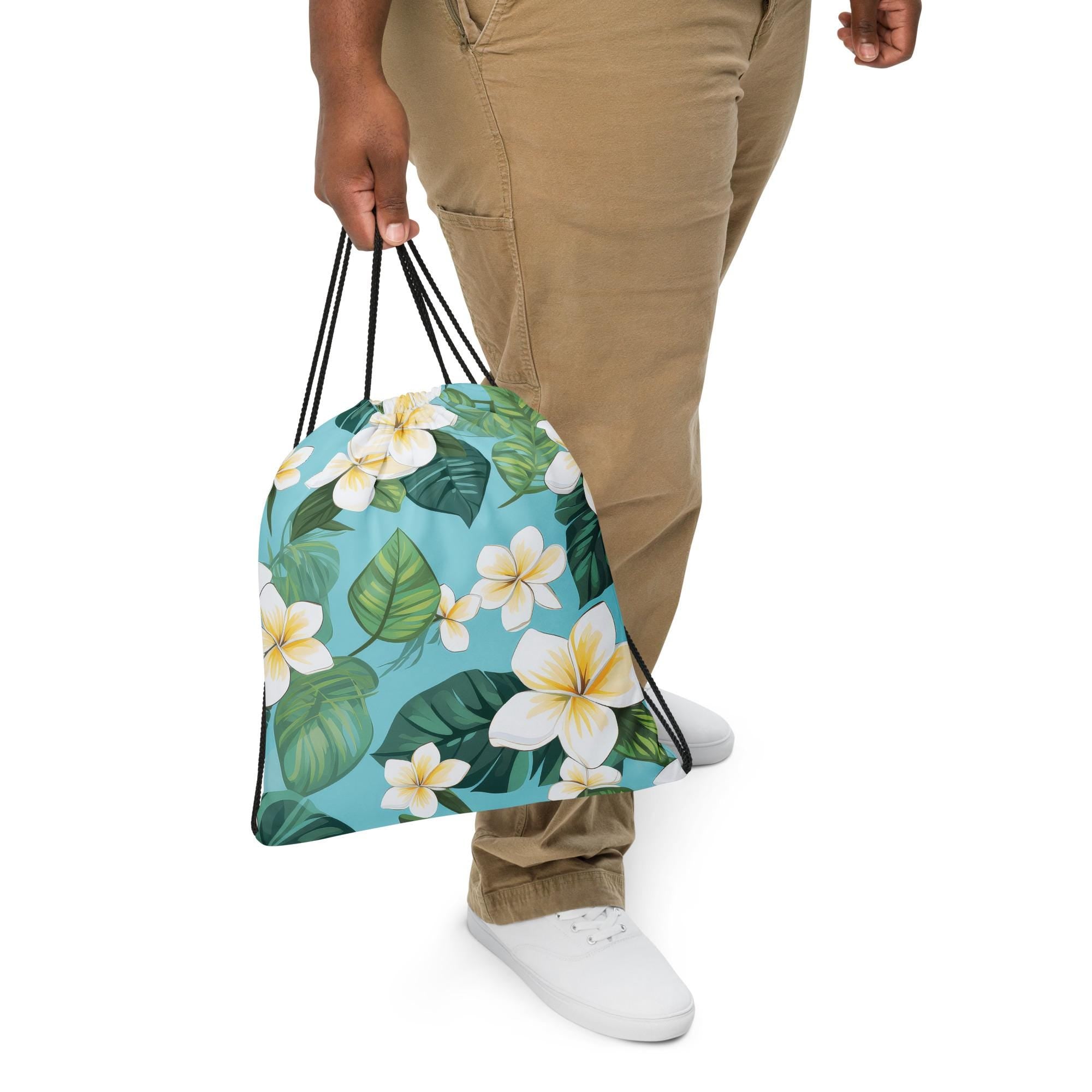 Plumeria Bag: Hawaii Tropical Floral Backpack plumeria gym bag
