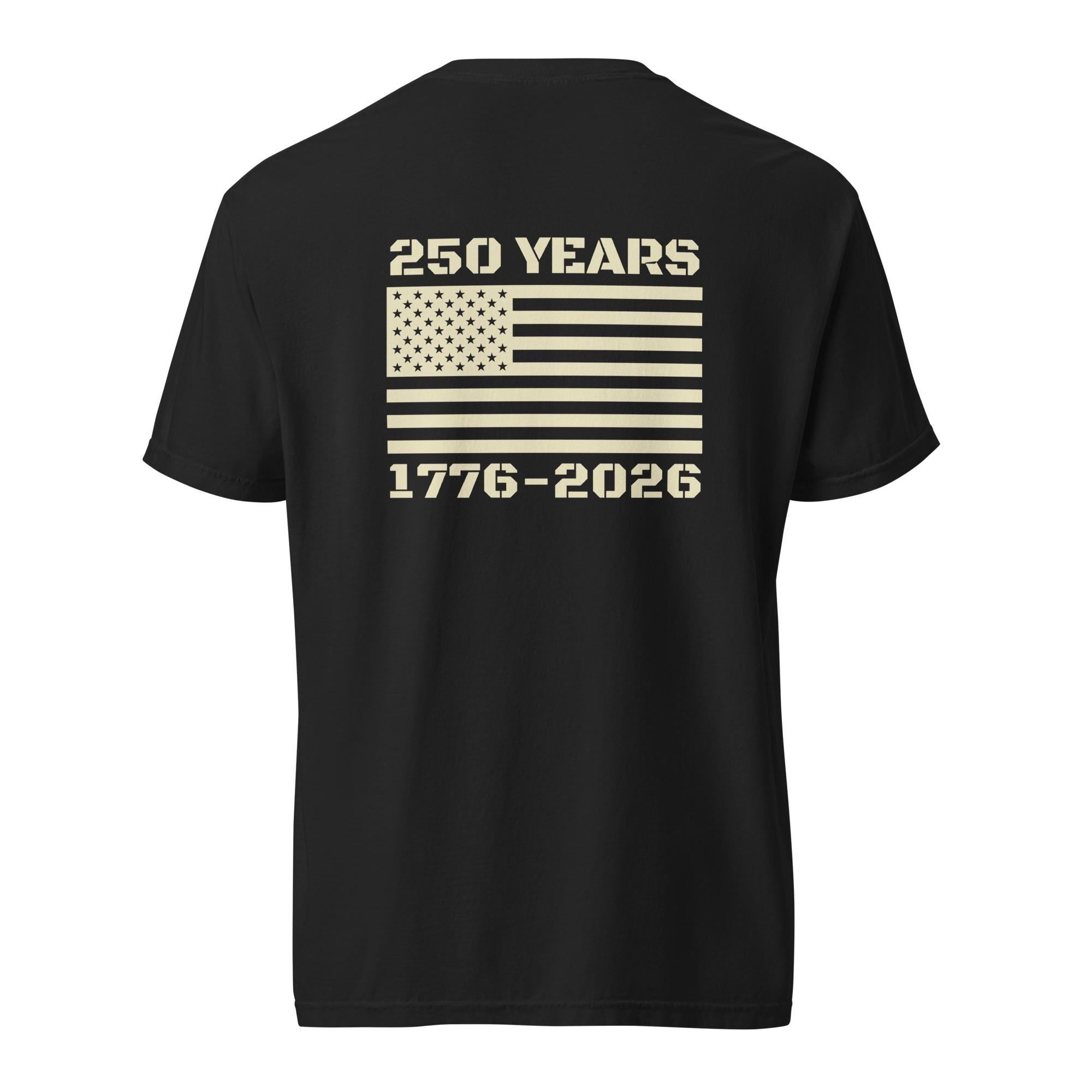 USA 250 Years T-Shirt: Comfort Colors, American Flag Design