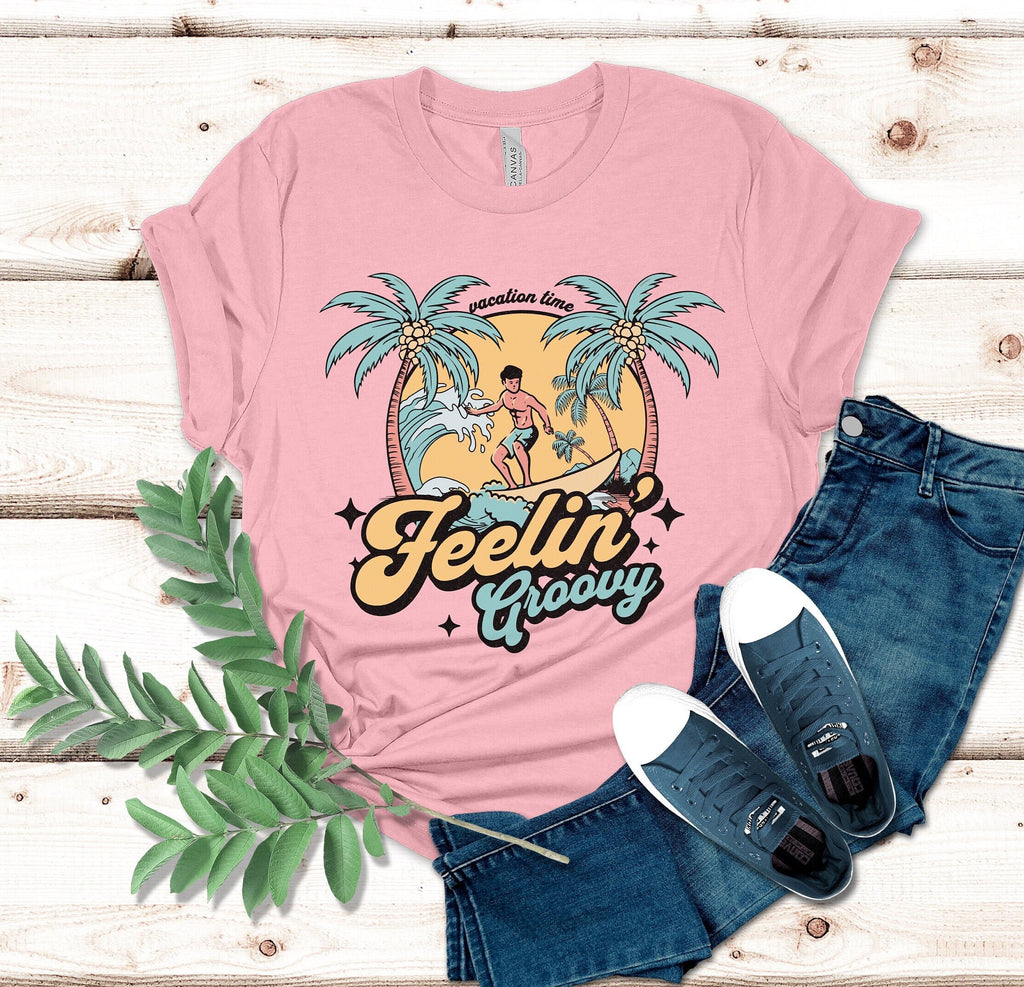 Retro Hawaii Summer T-Shirt: Feelin' Groovy Beach Tee