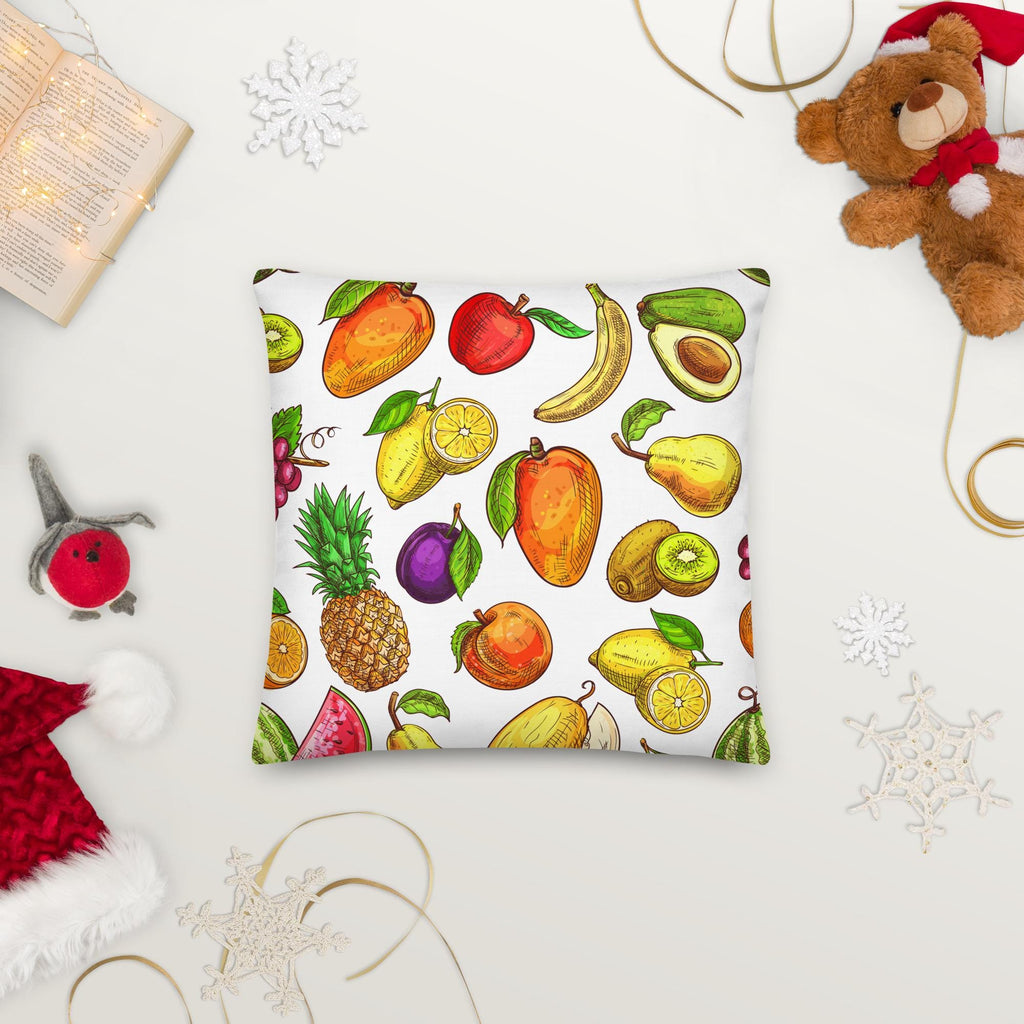 Tropical Fruit Pillow: Linen-Feel, Colorful Home Decor