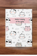 Cute cats Hardcover Journal Matte Personalized Kate's Catalog of Thoughts, custom name journal