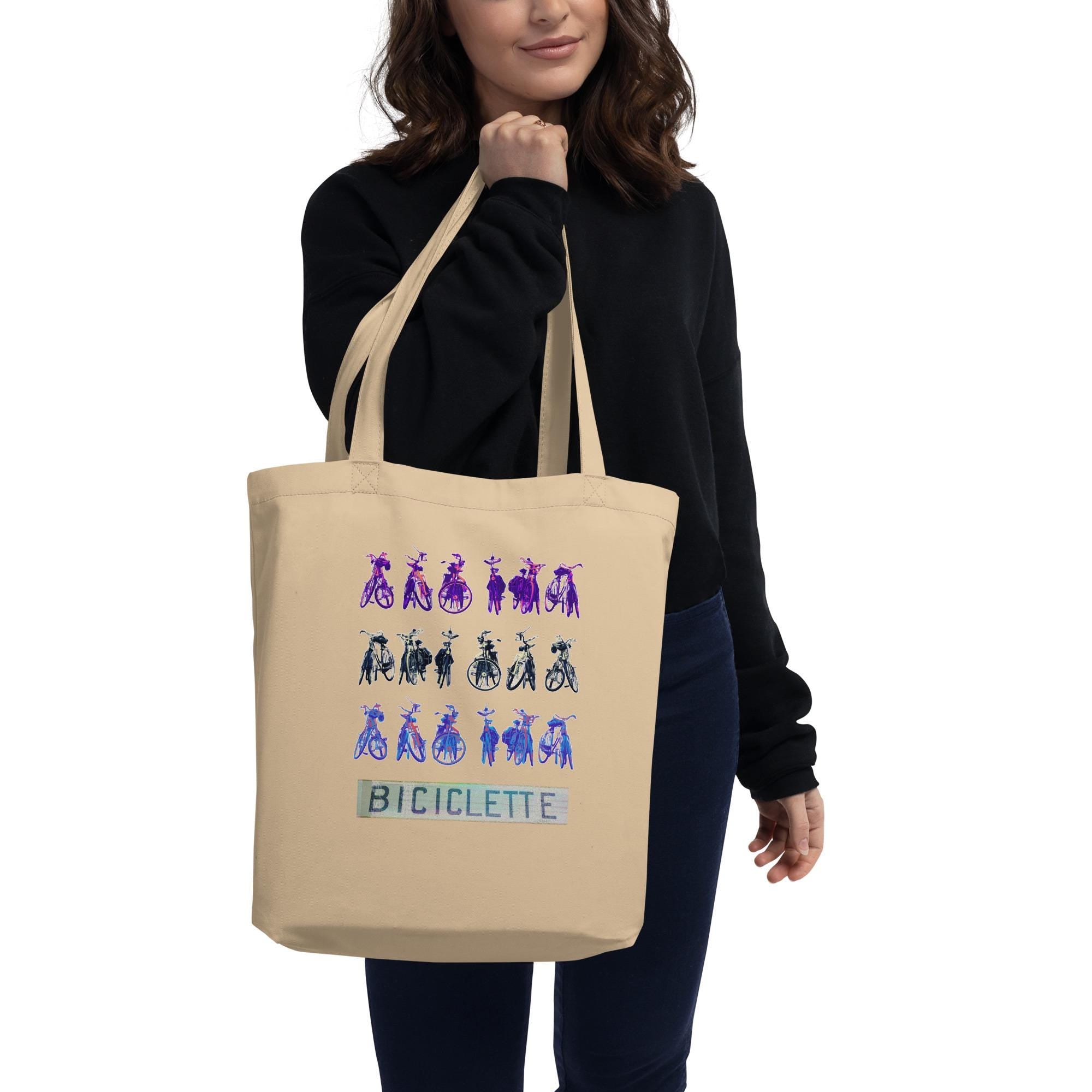 Cycling Tote Bag, Organic Cotton Bicycles Gift