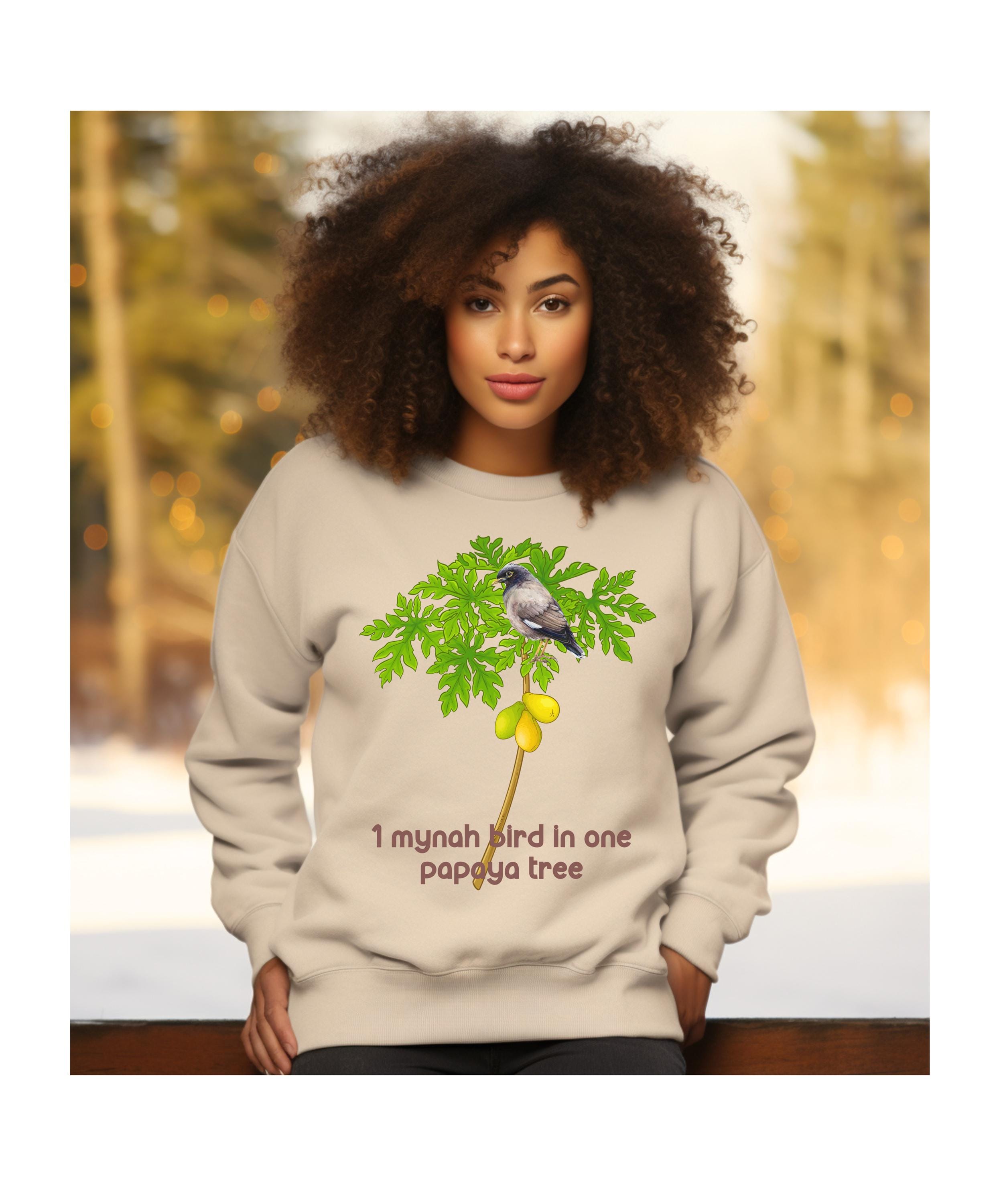 Hawaii 12 Days of Christmas Sweatshirt, Mynah Bird Papaya Tree Design