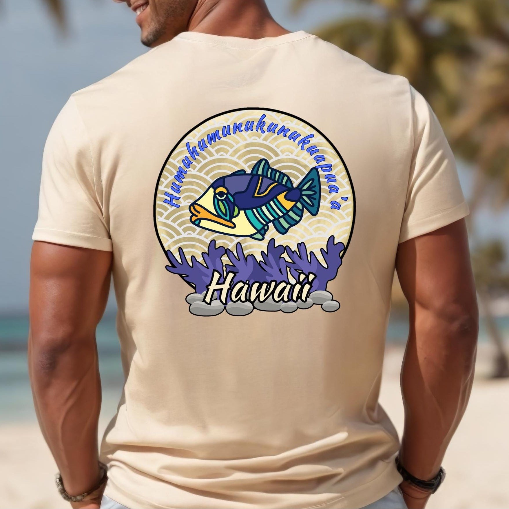 Humuhumunukunukuapua'a Fish T-Shirt: Back Print Hawaii Tee