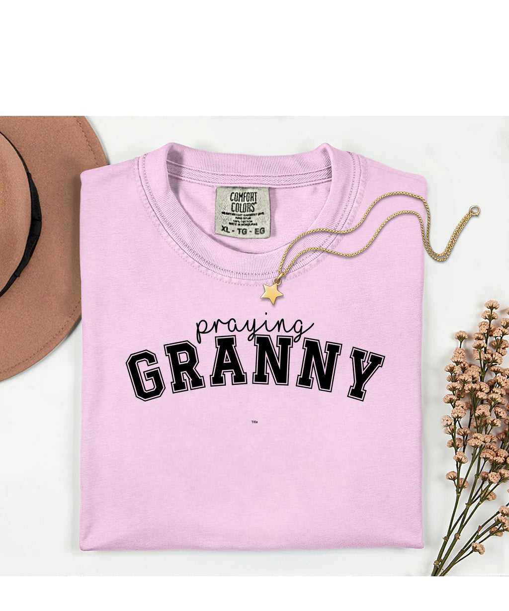 Praying Granny T-shirt - Comfort Colors Heavyweight Tee Granny Shirt