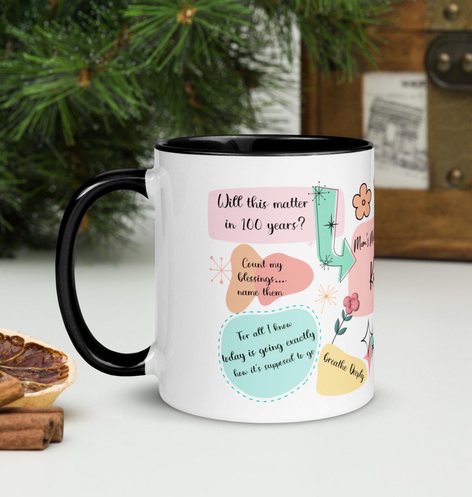 Personalized Mom coffee mug:  Mid Century Modern Affirmations for a mom gift custom Mothers Day mug
