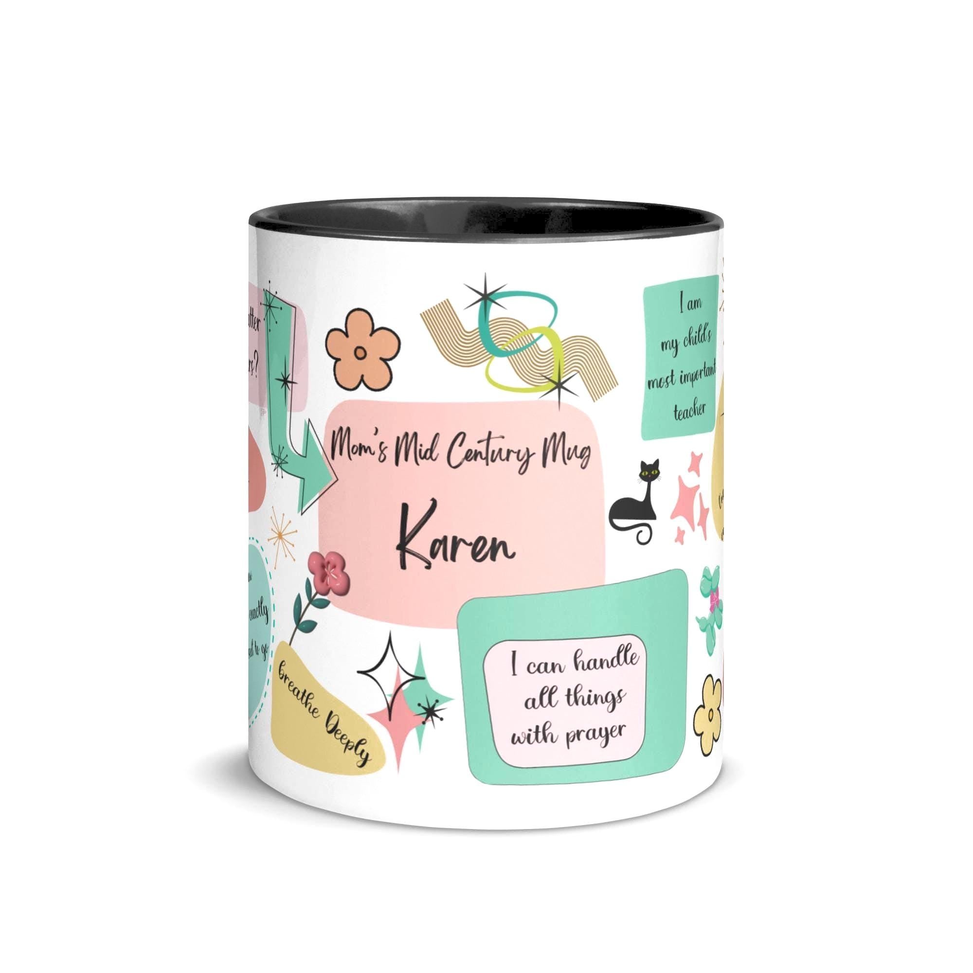 Personalized Mom coffee mug:  Mid Century Modern Affirmations for a mom gift custom Mothers Day mug