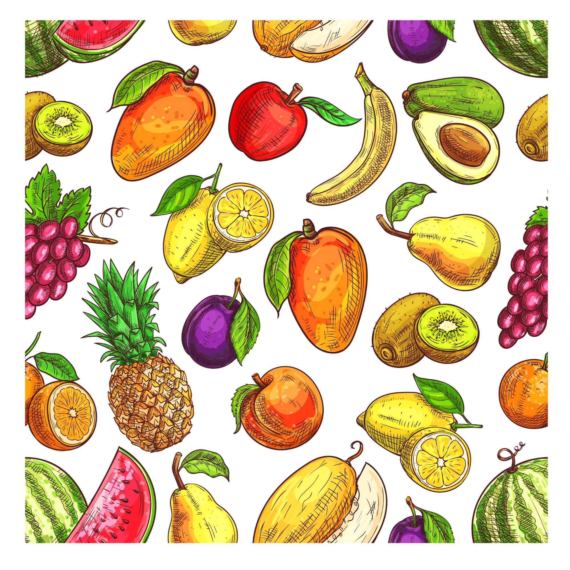 Tropical Fruit Pillow: Linen-Feel, Colorful Home Decor