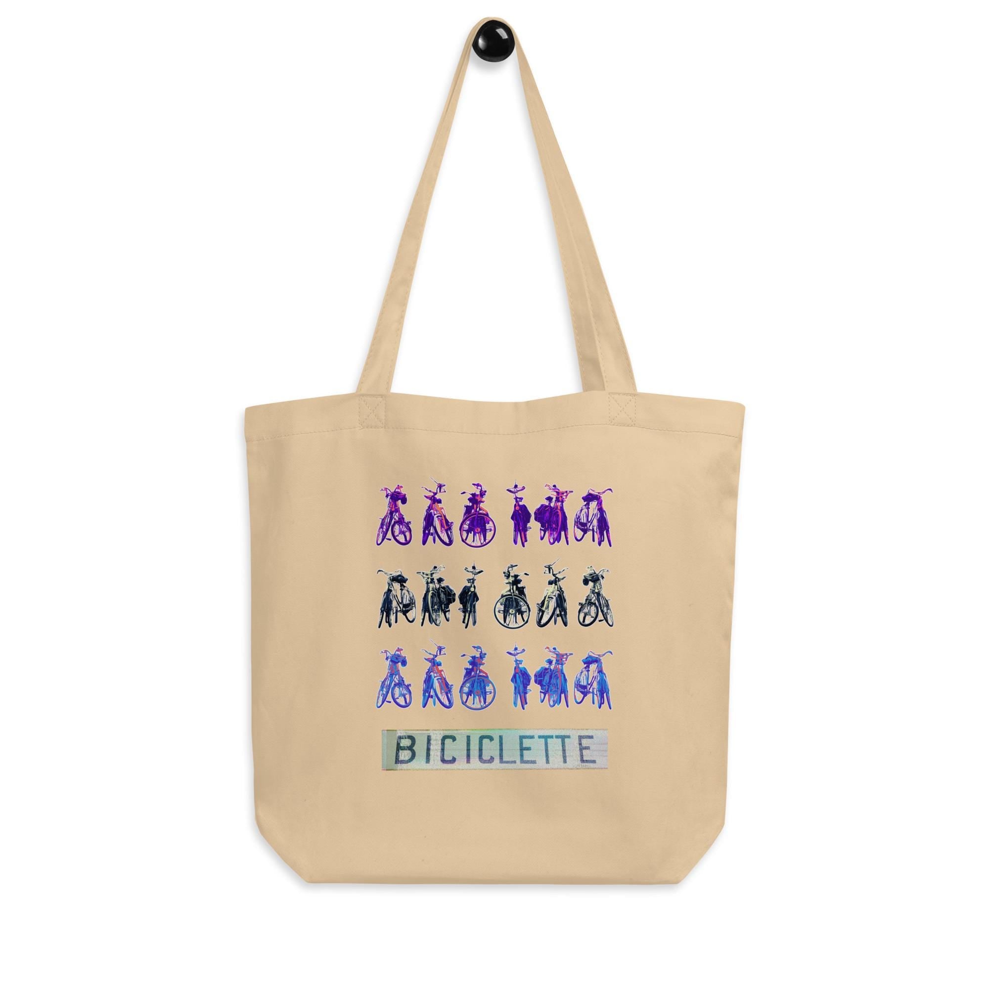 Cycling Tote Bag, Organic Cotton Bicycles Gift