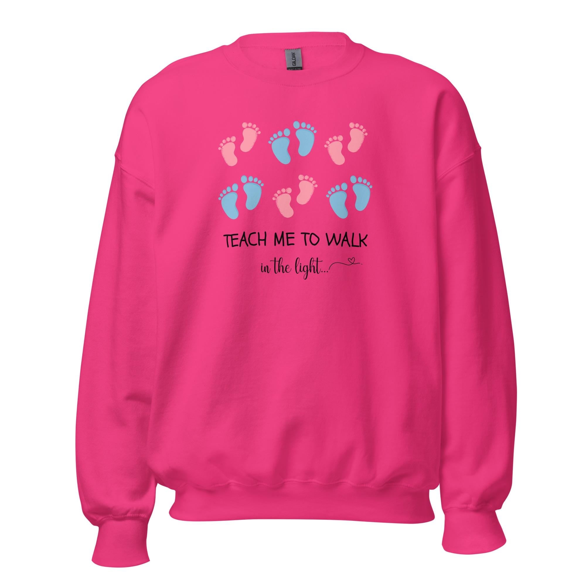 Christian Shirts Teach me to walk in the light LDS Shirts Pregnancy announcement sweatshirt