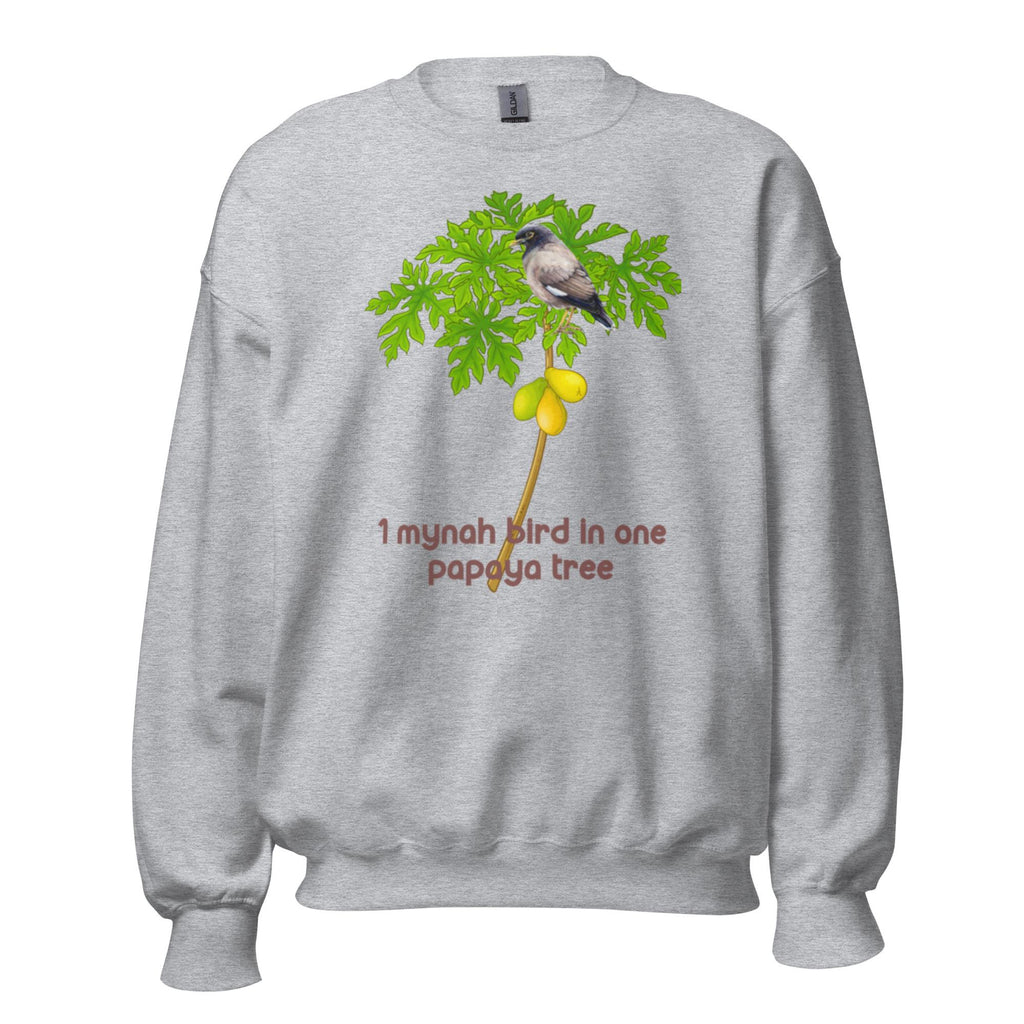 Hawaii 12 Days of Christmas Sweatshirt, Mynah Bird Papaya Tree Design