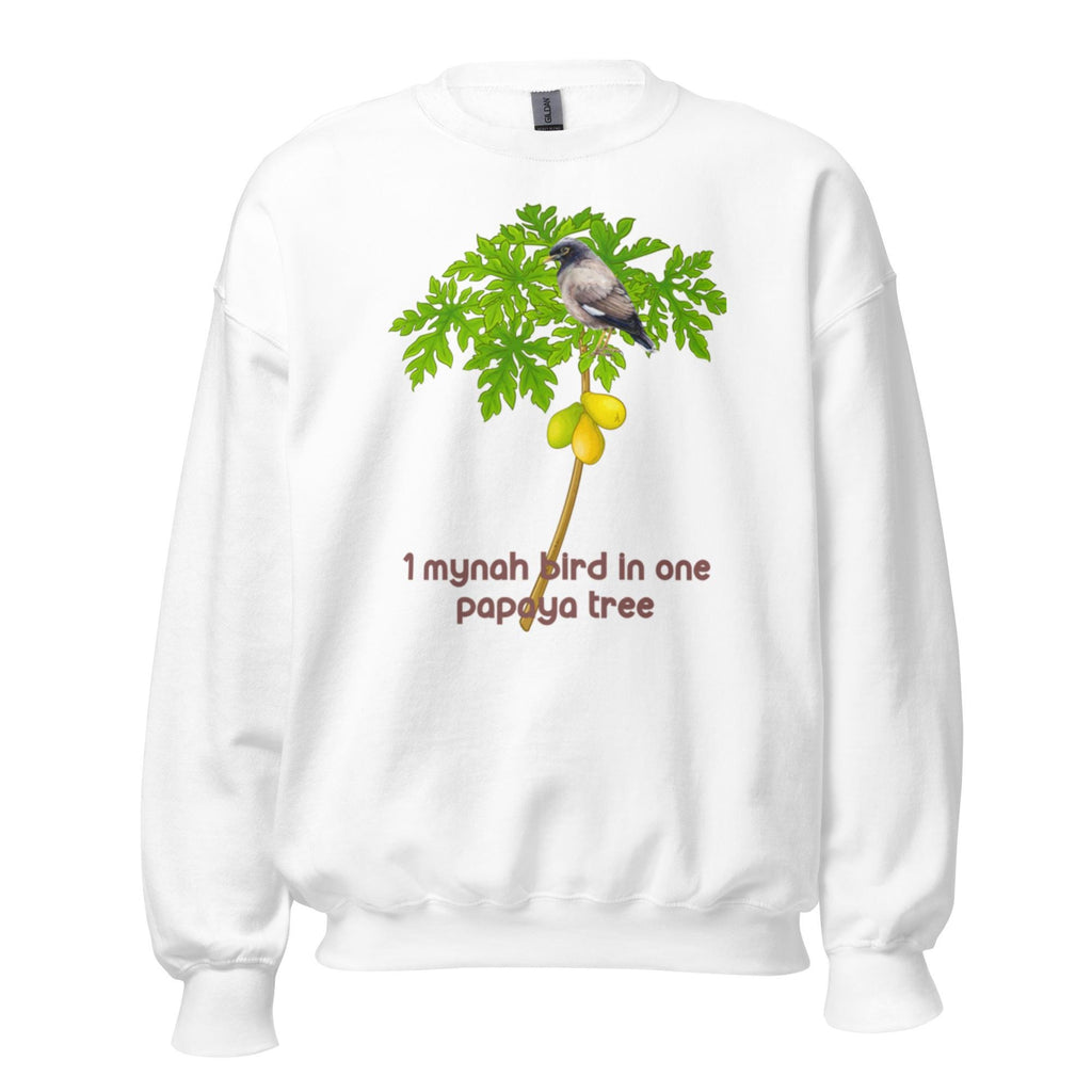 Hawaii 12 Days of Christmas Sweatshirt, Mynah Bird Papaya Tree Design