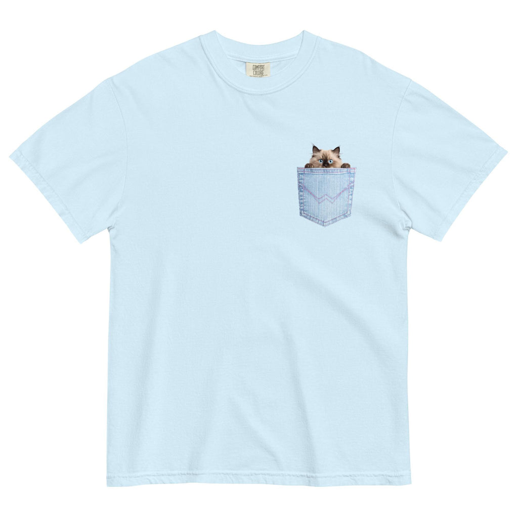 Comfort Colors Siamese Cat T-shirt, Faux Pocket Heavyweight Tee