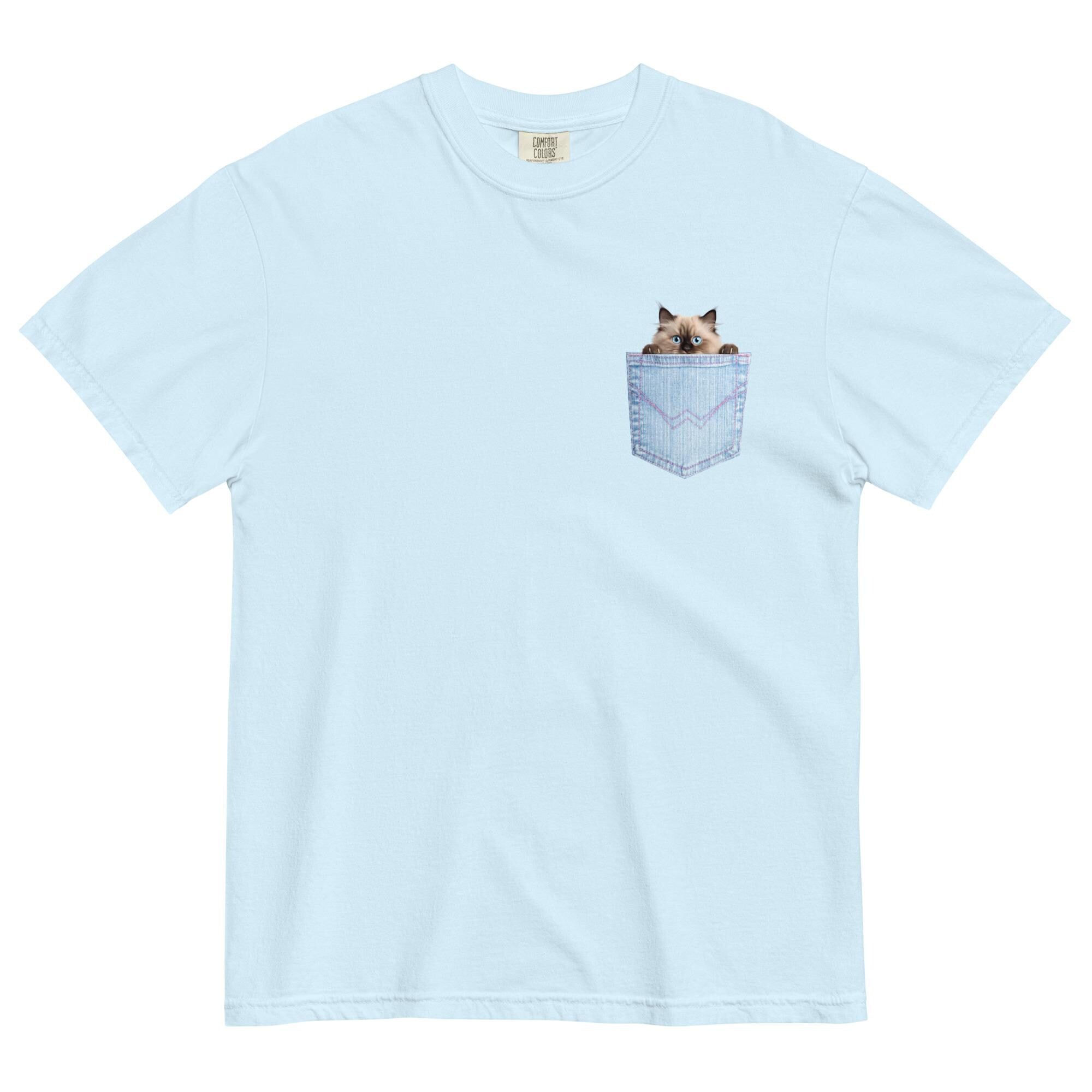 Comfort Colors Siamese Cat T-shirt, Faux Pocket Heavyweight Tee