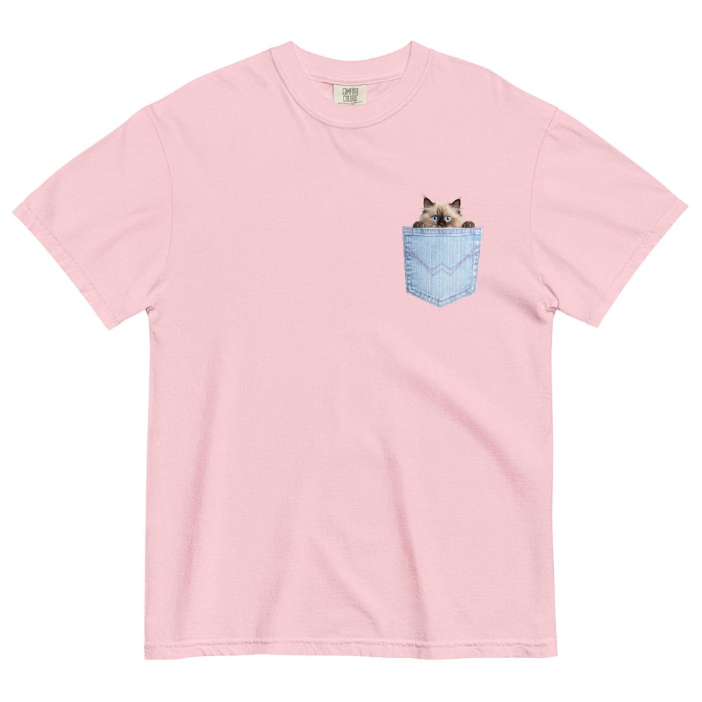Comfort Colors Siamese Cat T-shirt, Faux Pocket Heavyweight Tee