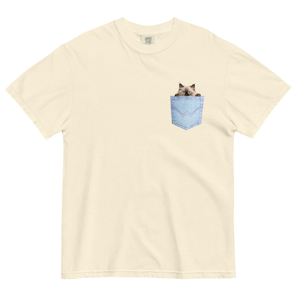 Comfort Colors Siamese Cat T-shirt, Faux Pocket Heavyweight Tee