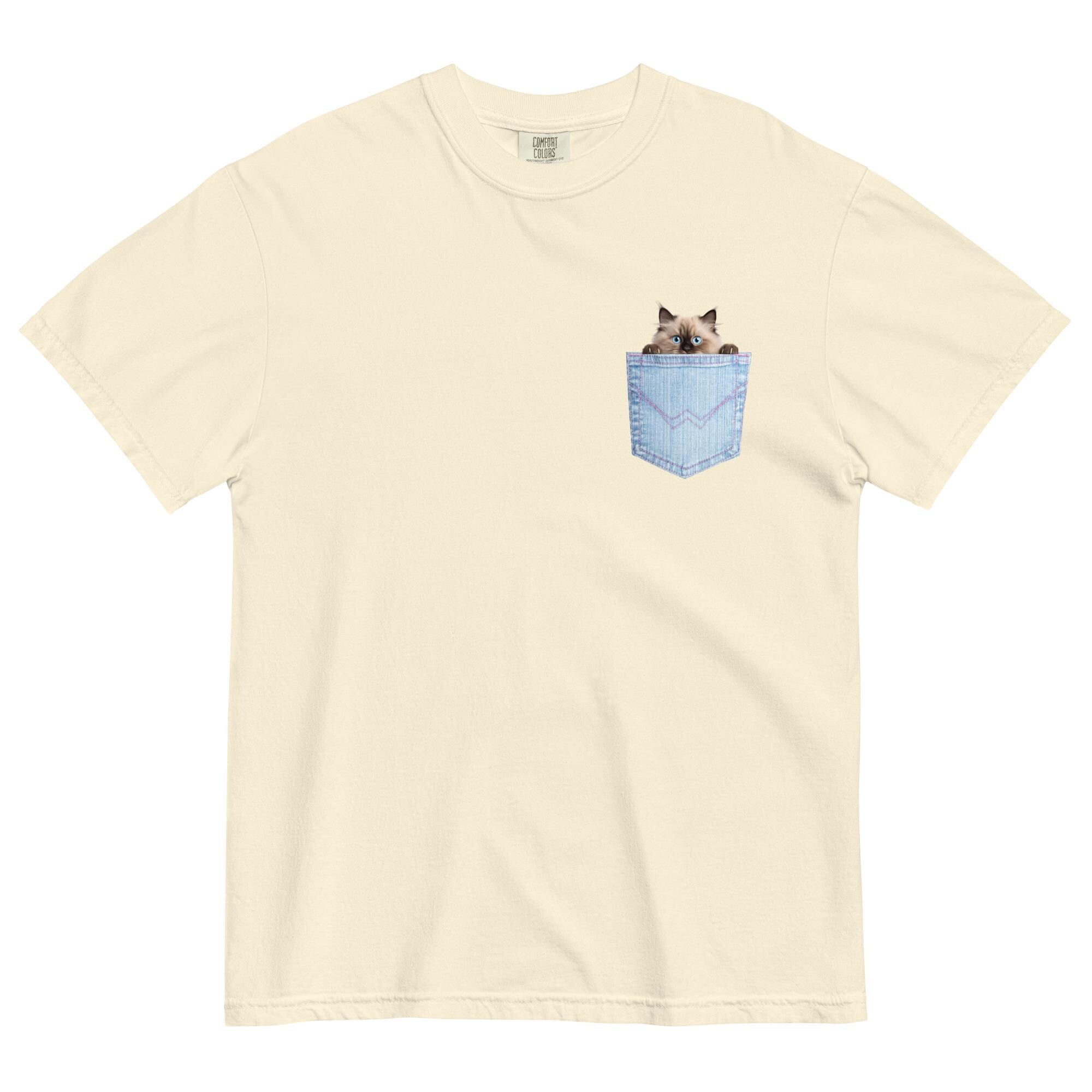Comfort Colors Siamese Cat T-shirt, Faux Pocket Heavyweight Tee