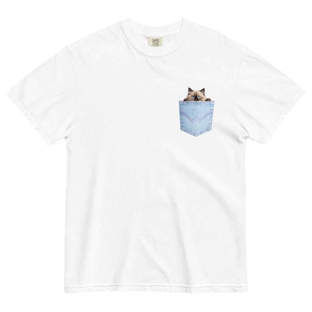 Comfort Colors Siamese Cat T-shirt, Faux Pocket Heavyweight Tee