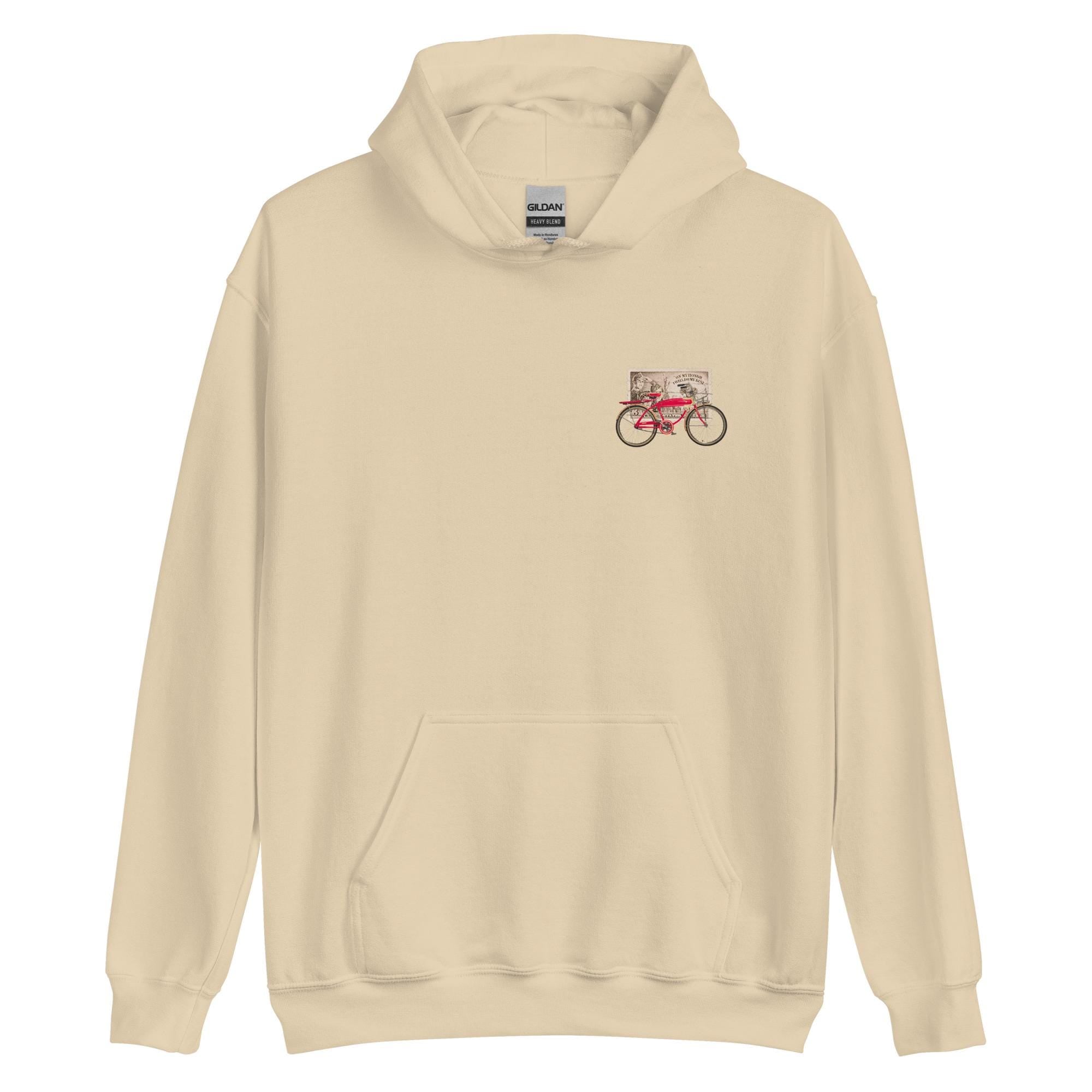 Vintage Boy Scout Bicycle Hoodie, Americana Unisex Sweatshirt