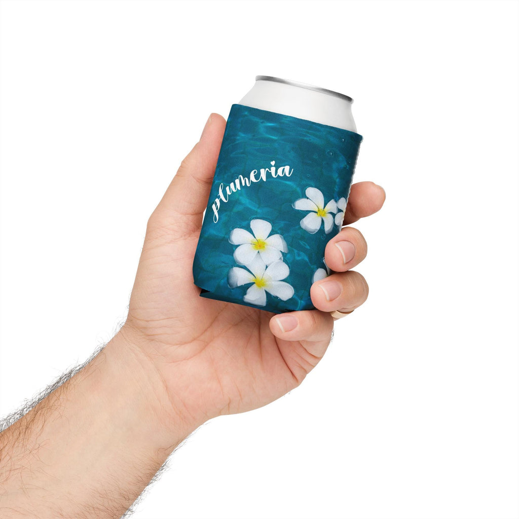 Hawaii Plumeria Can Cooler - Neoprene 12 oz Beverage Holder